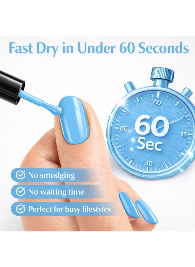 Brunson Classic Nail Polish 18ml Fast Dry Nail Lacquer Nail Harderner Normal Polish Glossy Gel Effect Quick Air Dry Long-Lasting Natural Nail Enamel Salon Quality Manicure Pedicure Regular Polish - Image 4